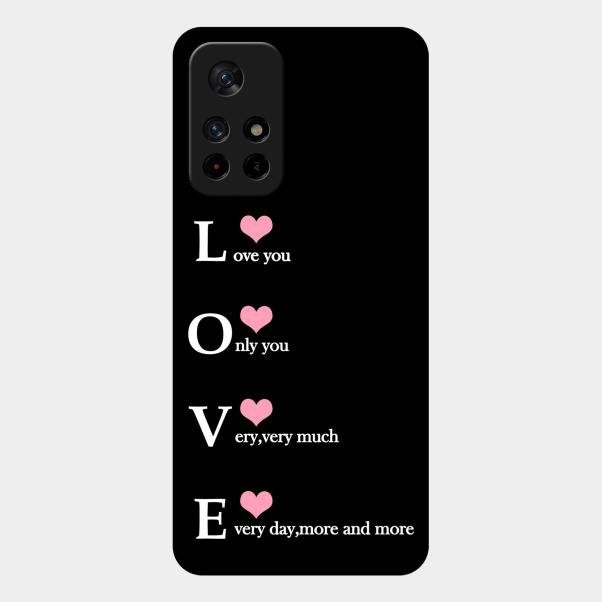 Love Glass Case Cover For Redmi Note 11T 5G