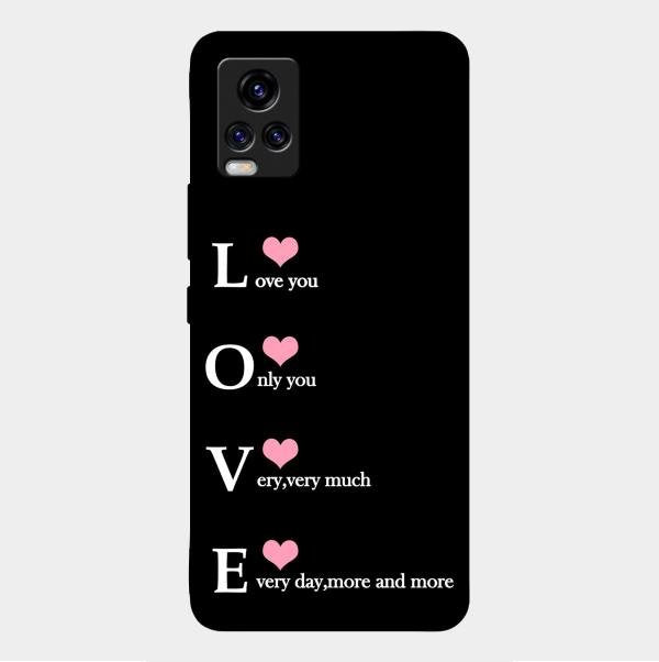 Love Glass Case Cover For Vivo V20 2021