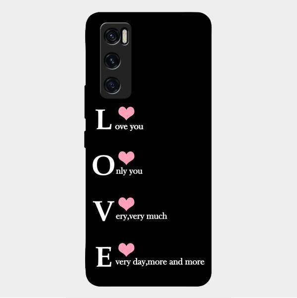 Love Glass Case Cover For Vivo V20 Se