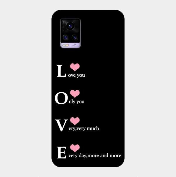 Love Glass Case Cover For Vivo V20