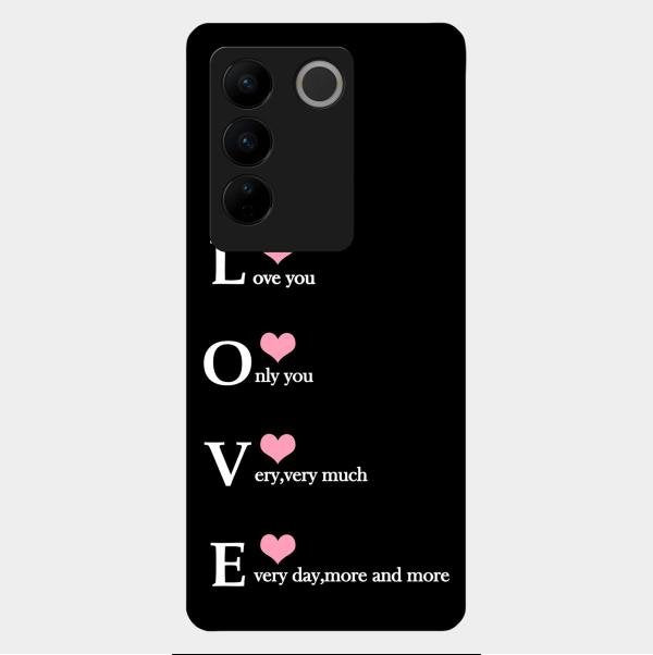 Love Glass Case Cover For Vivo V27 Pro 5G