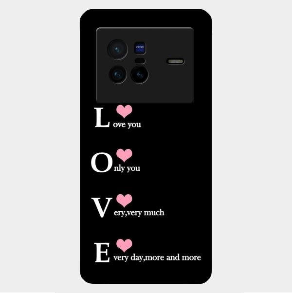 Love Glass Case Cover For Vivo X80 5G