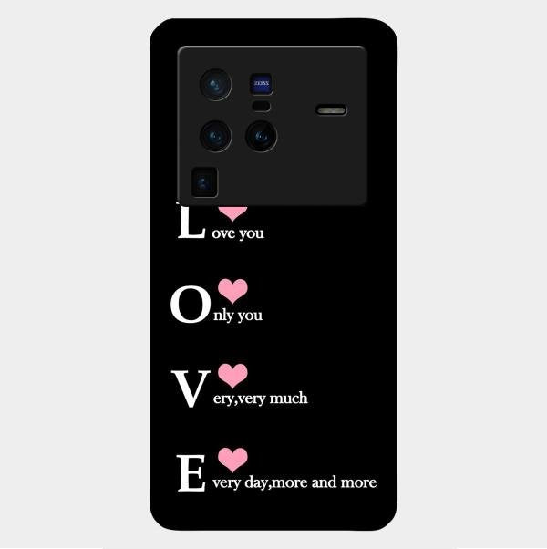 Love Glass Case Cover For Vivo X80 Pro 5G