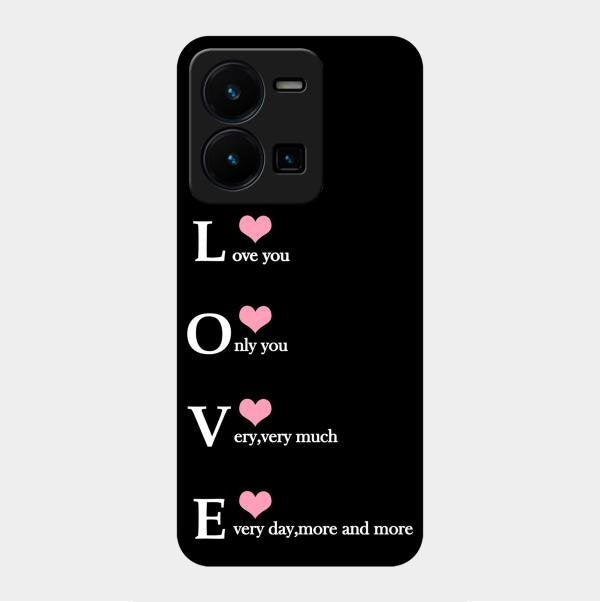 Love Glass Case Cover For Vivo Y35