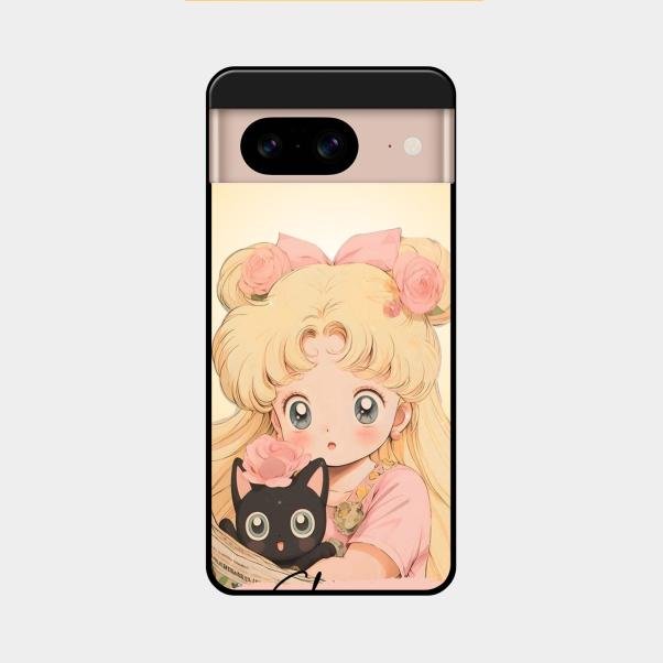 Lovely Sailor Moon Customize Glass Case Cover For Google Pixel 8 5G