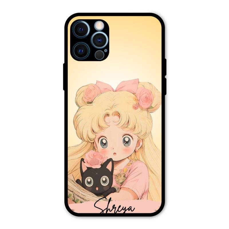 Lovely Sailor Moon Customize Glass Case Cover For iPhone 12 Pro