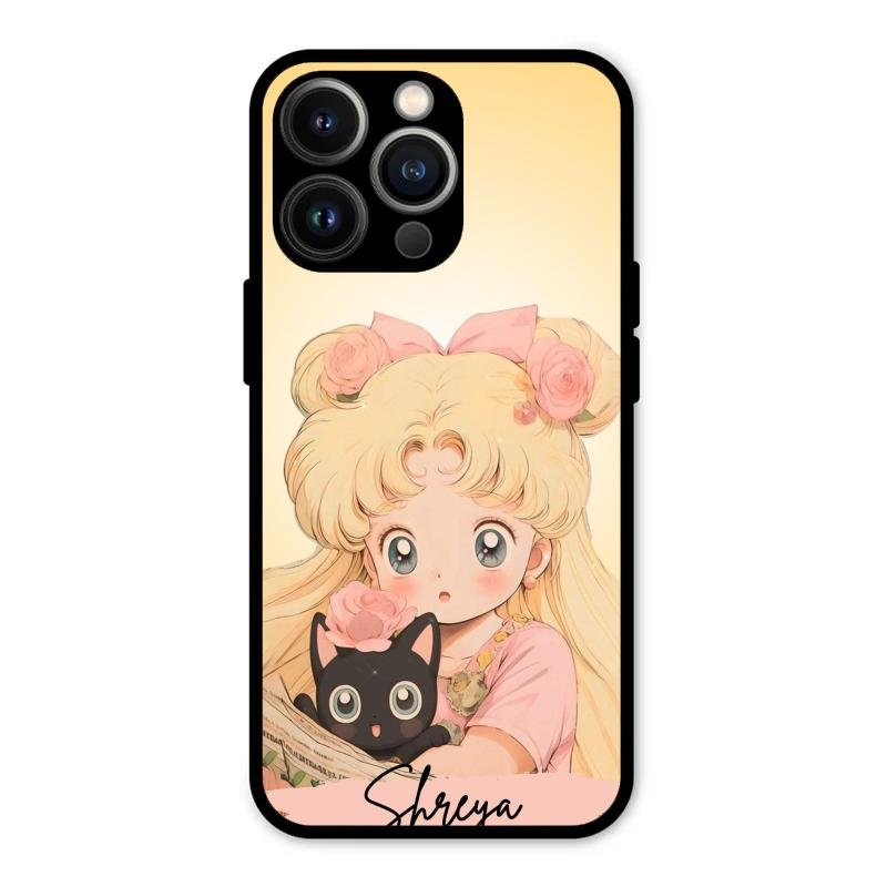 Lovely Sailor Moon Customize Glass Case Cover For iPhone 13 Pro Max