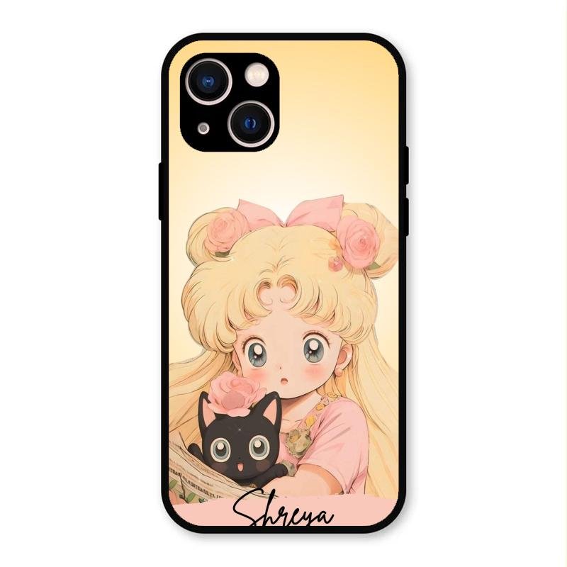 Lovely Sailor Moon Customize Glass Case Cover For iPhone 13