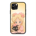 Lovely Sailor Moon Customize Glass Case Cover For iPhone 13