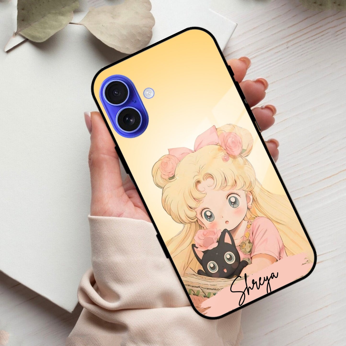 Lovely Sailor Moon Customize Glass Case Cover For iPhone