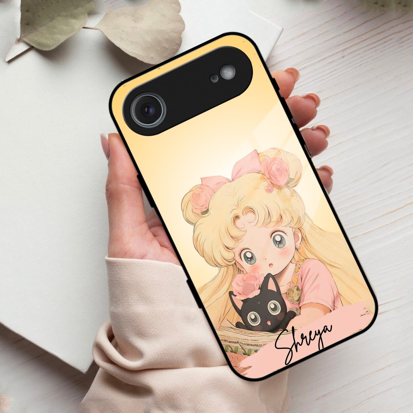 Lovely Sailor Moon Customize Glass Case Cover For iPhone
