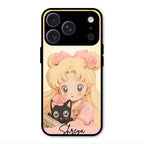 Lovely Sailor Moon Customize Glass Case Cover For iPhone 17 Pro