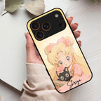 Lovely Sailor Moon Customize Glass Case Cover For iPhone 17 Pro Max
