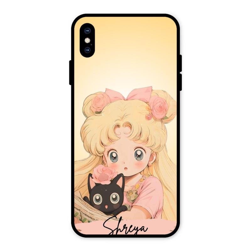 Lovely Sailor Moon Customize Glass Case Cover For iPhone XS Max