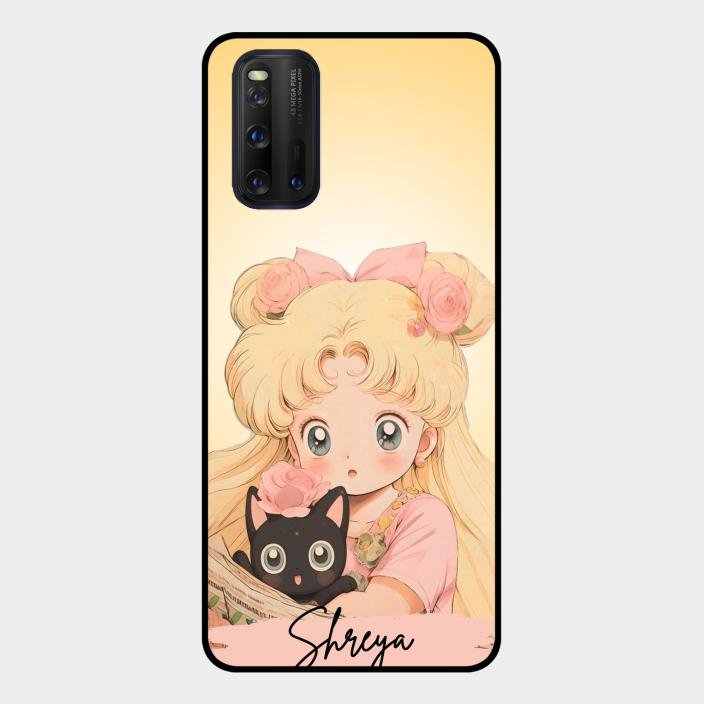 Lovely Sailor Moon Customize Glass Case Cover For Iqoo 3 5G