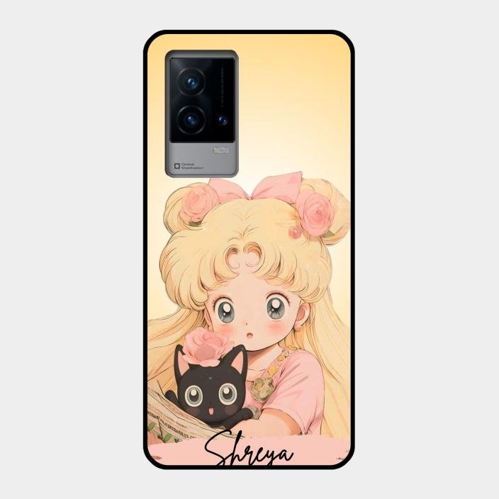 Lovely Sailor Moon Customize Glass Case Cover For Iqoo 9 5G
