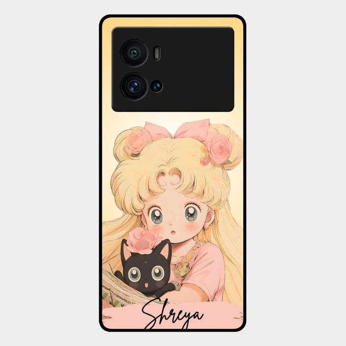 Lovely Sailor Moon Customize Glass Case Cover For Iqoo 9 Pro 5G