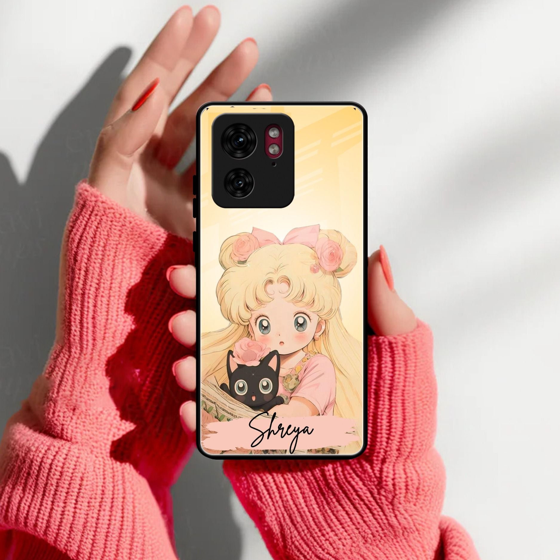 Lovely Sailor Moon Customize Glass Case Cover For Motorola