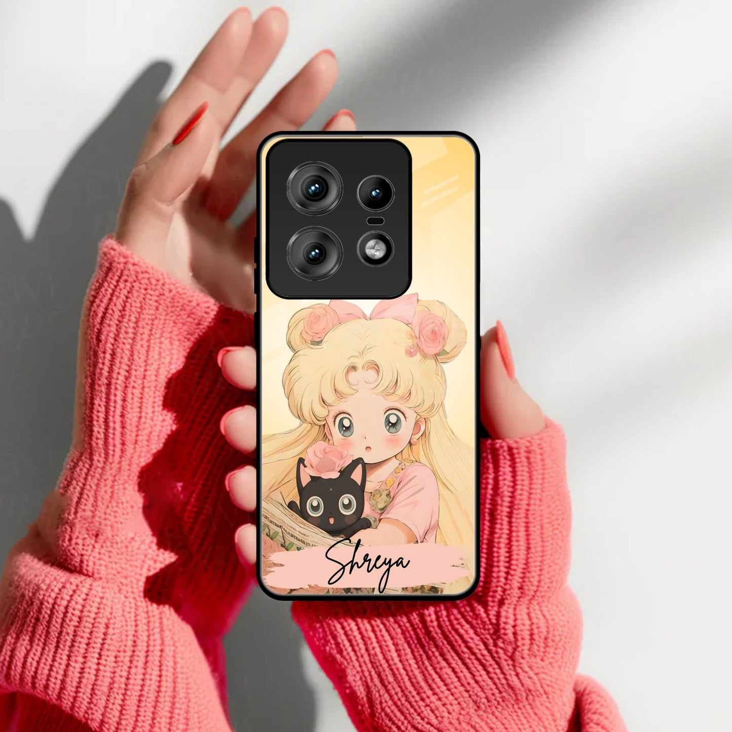 Lovely Sailor Moon Customize Glass Case Cover For Motorola