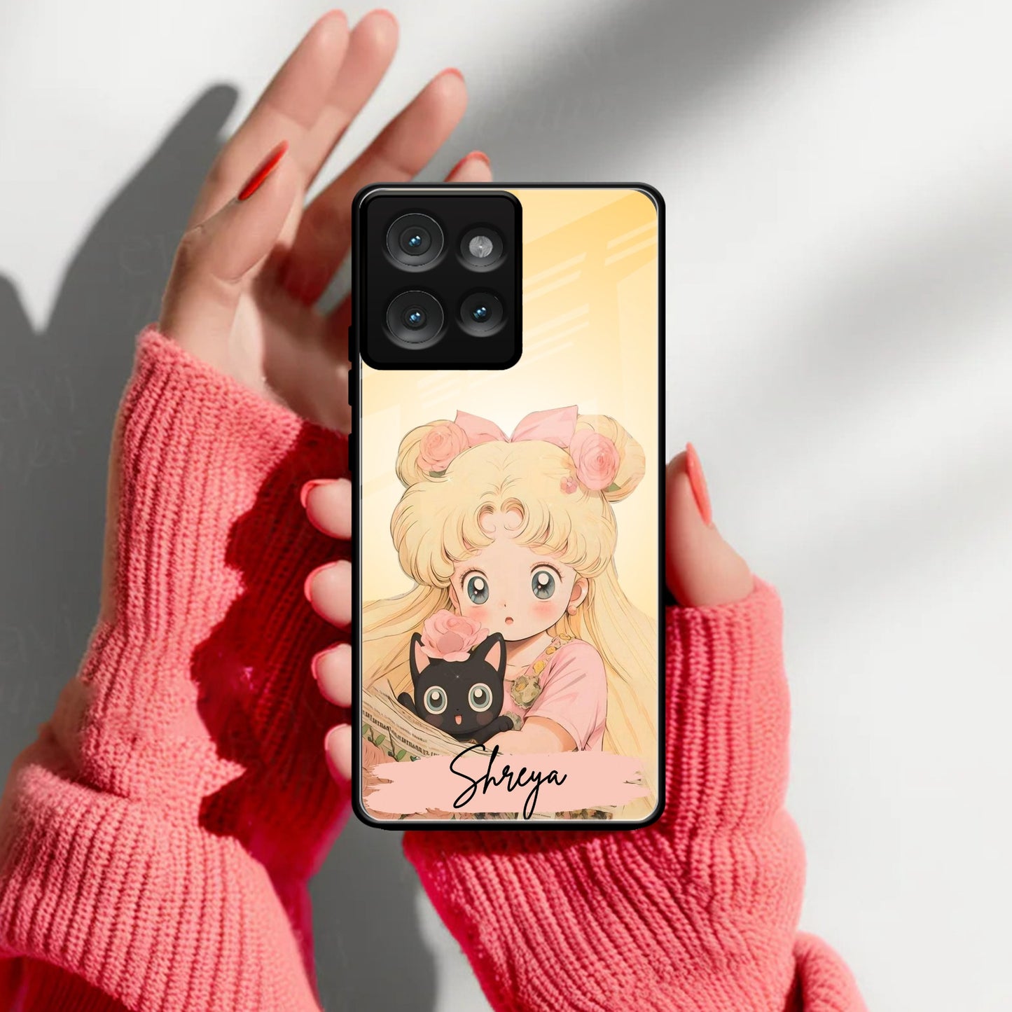 Lovely Sailor Moon Customize Glass Case Cover For Motorola