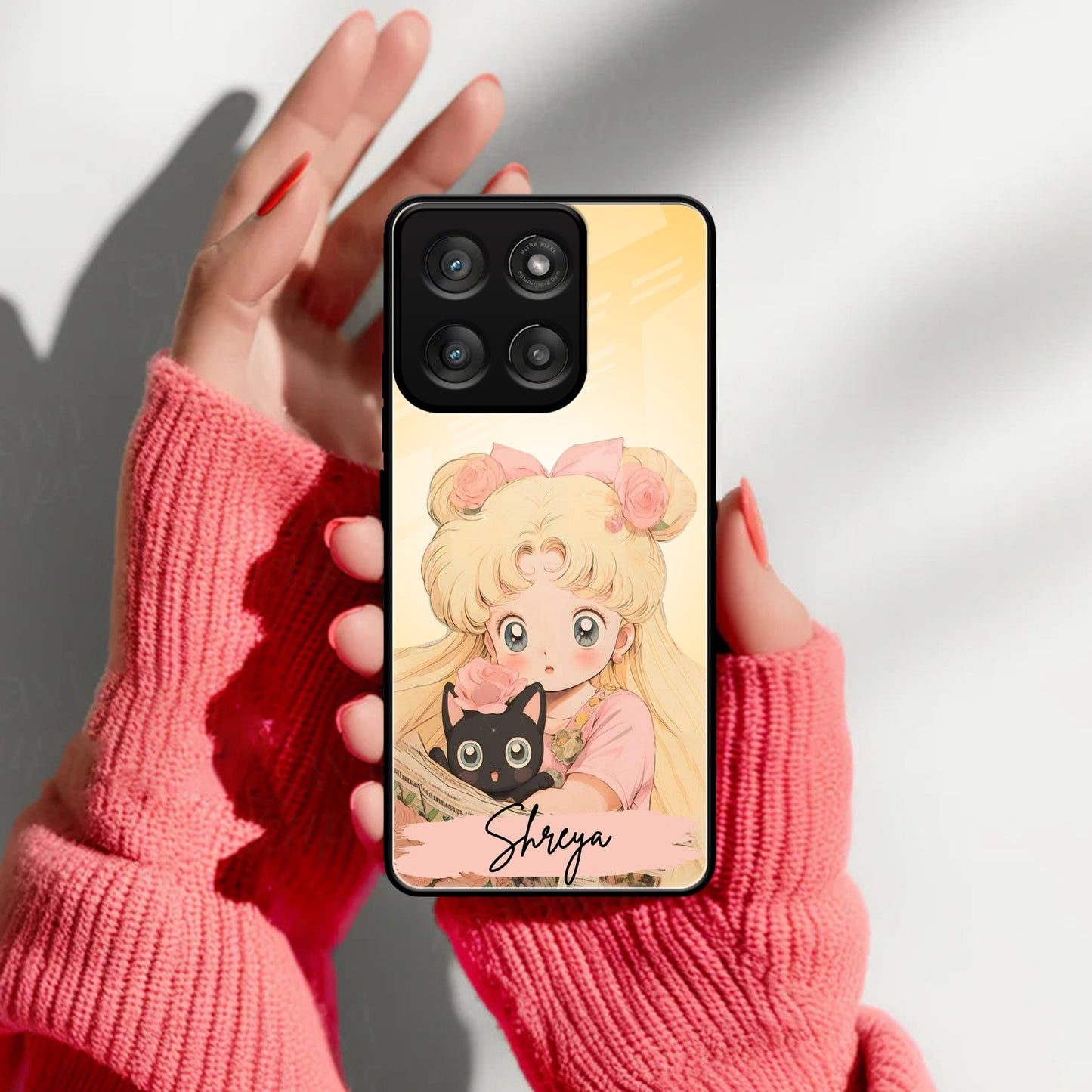 Lovely Sailor Moon Customize Glass Case Cover For Motorola