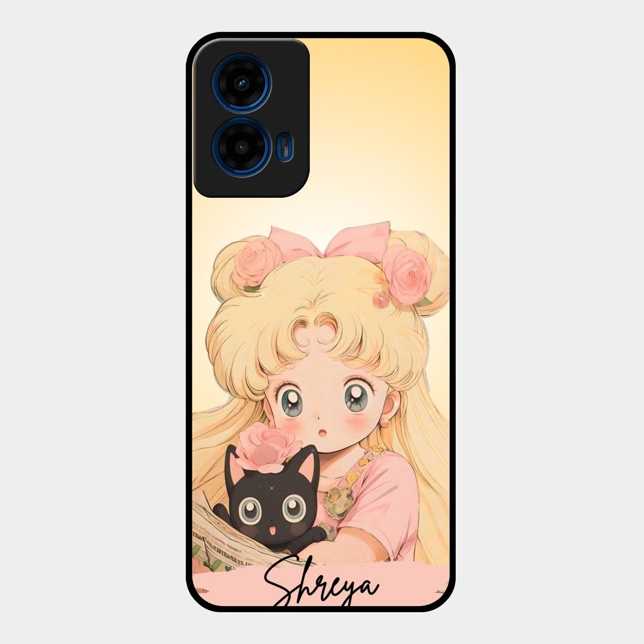 Lovely Sailor Moon Customize Glass Case Cover For Motorola G45 5G