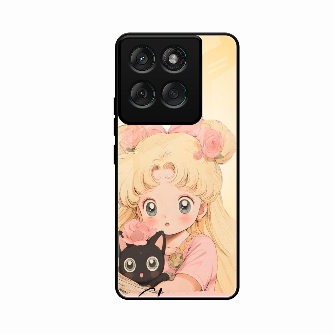 Lovely Sailor Moon Customize Glass Case Cover For Motorola G67 Power 5G