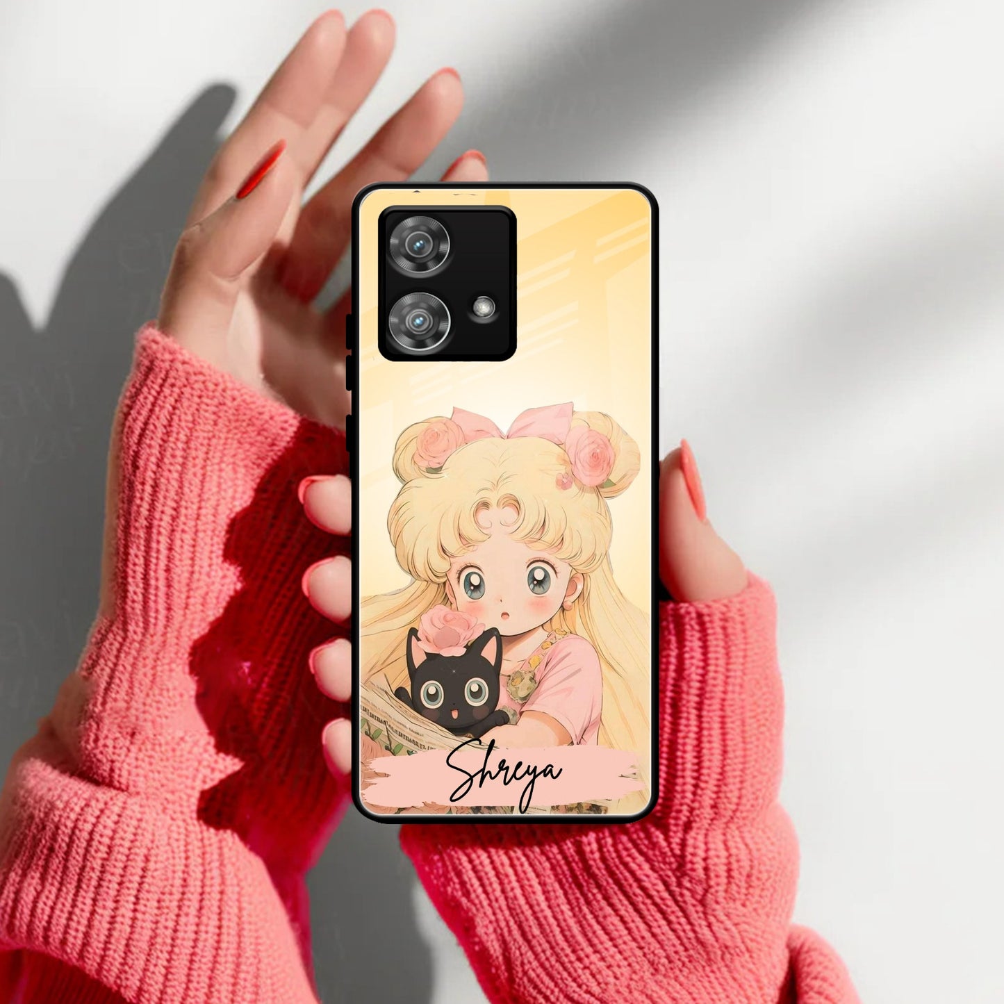 Lovely Sailor Moon Customize Glass Case Cover For Motorola