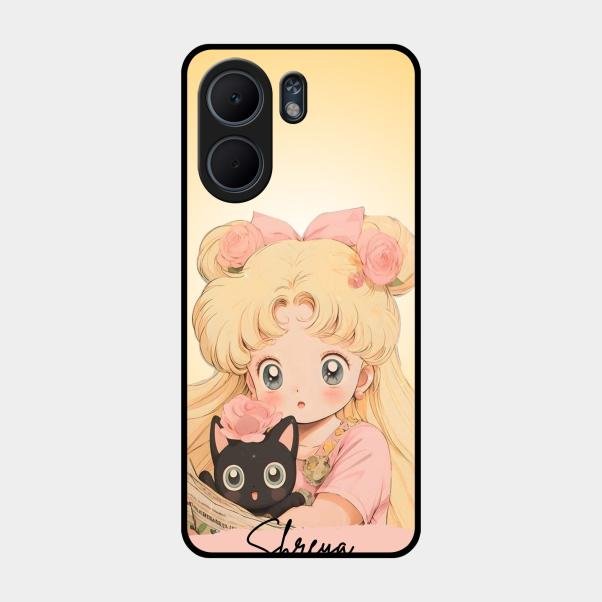 Lovely Sailor Moon Customize Glass Case Cover For Oppo A5X 5G