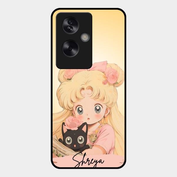 Lovely Sailor Moon Customize Glass Case Cover For Oppo A79 5G