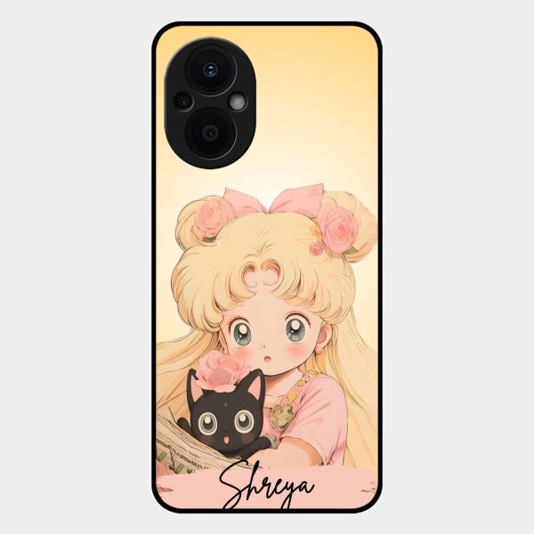Lovely Sailor Moon Customize Glass Case Cover For Oppo F21S Pro 5G