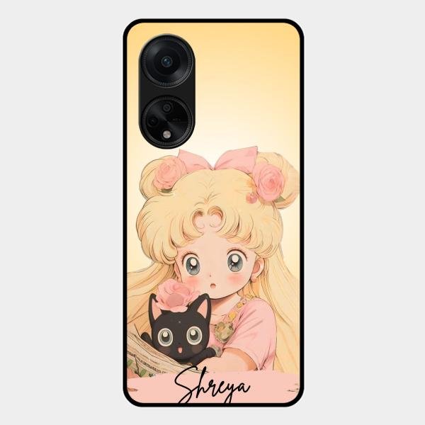 Lovely Sailor Moon Customize Glass Case Cover For Oppo F23 5G