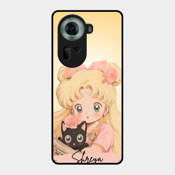 Lovely Sailor Moon Customize Glass Case Cover For Oppo Reno 11 5G