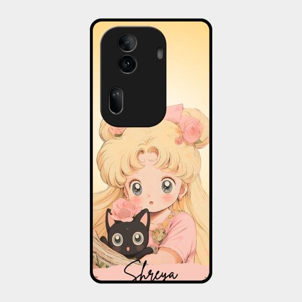 Lovely Sailor Moon Customize Glass Case Cover For Oppo Reno 11 Pro 5G