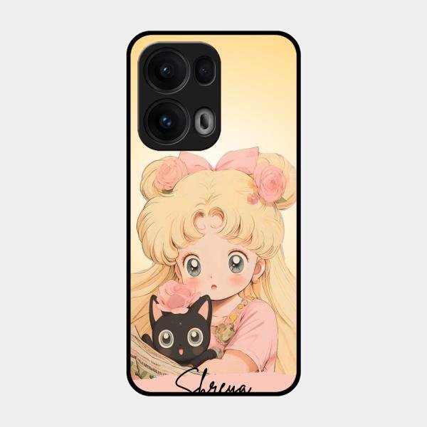 Lovely Sailor Moon Customize Glass Case Cover For Oppo Reno 13 Pro 5G