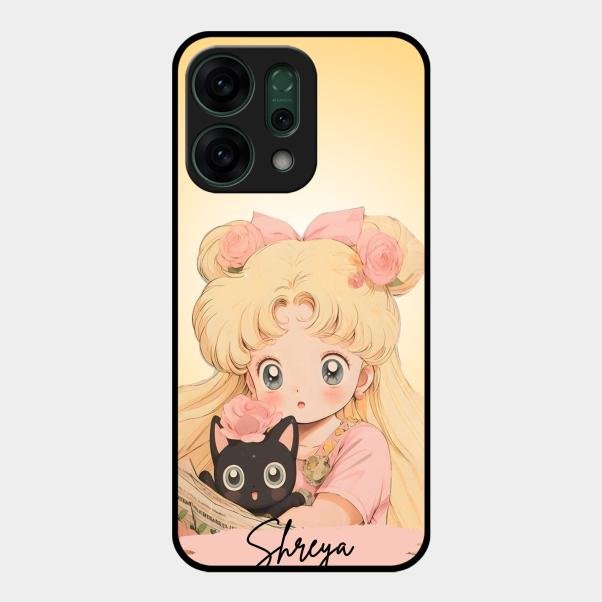 Lovely Sailor Moon Customize Glass Case Cover For Oppo Reno 14 5G