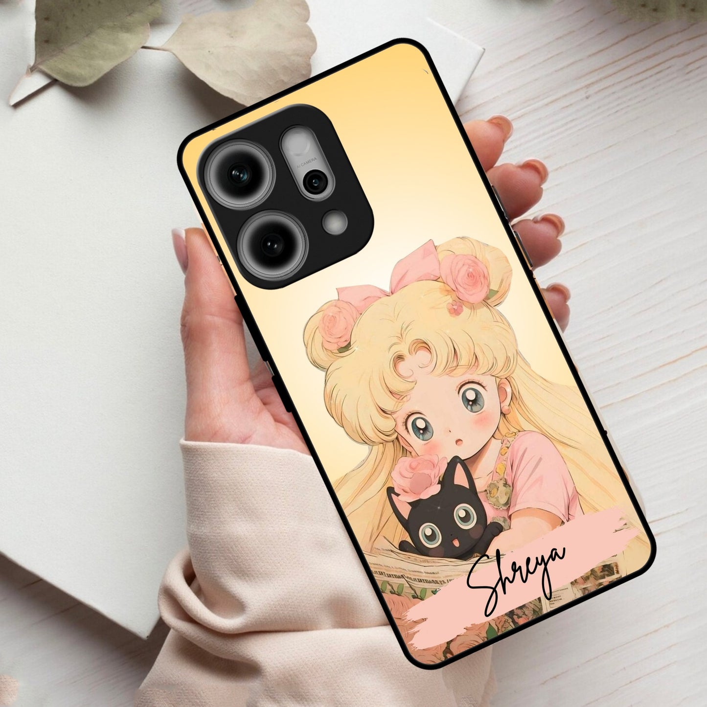 Lovely Sailor Moon Customize Glass Case Cover For Oppo