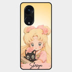 Lovely Sailor Moon Customize Glass Case Cover For Oppo Reno 8T 5G