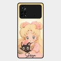 Lovely Sailor Moon Customize Glass Case Cover For Poco X4 Pro 5G