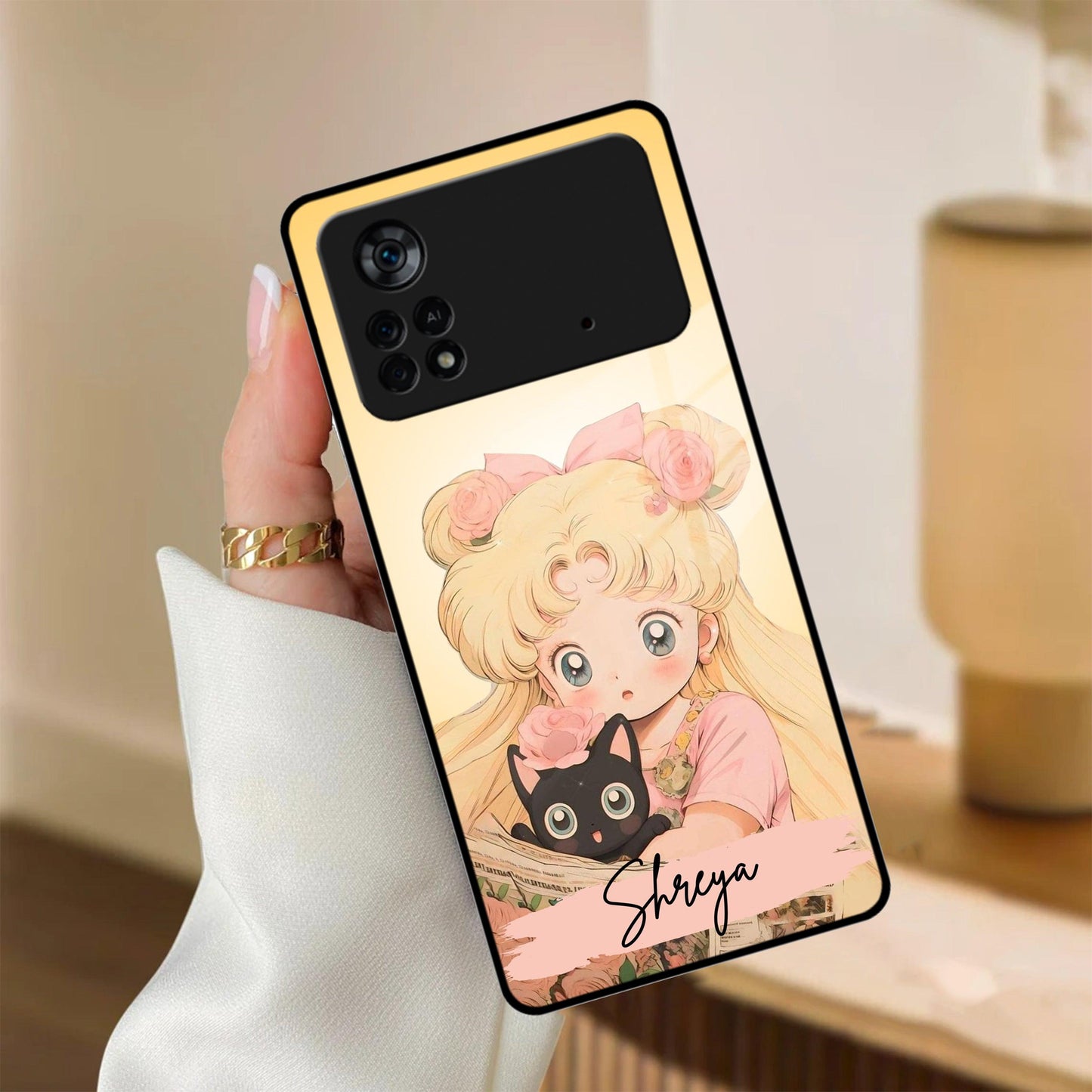 Lovely Sailor Moon Customize Glass Case Cover For Poco