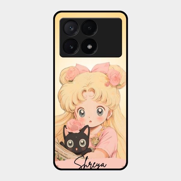 Lovely Sailor Moon Customize Glass Case Cover For Poco X6 Pro 5G