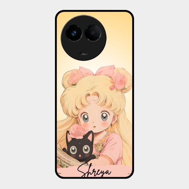Lovely Sailor Moon Customize Glass Case Cover For Realme 11 5G