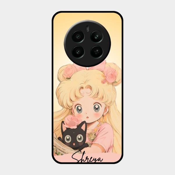 Lovely Sailor Moon Customize Glass Case Cover For Realme 12 Plus 5G