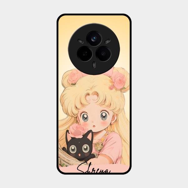 Lovely Sailor Moon Customize Glass Case Cover For Realme 14 Pro Plus 5G