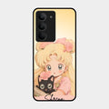 Lovely Sailor Moon Customize Glass Case Cover For Realme 14X 5G