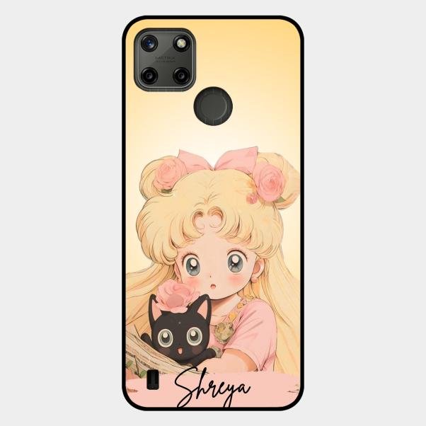 Lovely Sailor Moon Customize Glass Case Cover For Realme C21Y