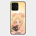 Lovely Sailor Moon Customize Glass Case Cover For Redmi 12 5G
