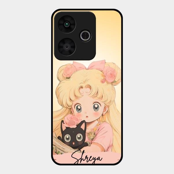 Lovely Sailor Moon Customize Glass Case Cover For Redmi 13 5G