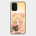 Lovely Sailor Moon Customize Glass Case Cover For Redmi Note 10