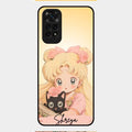 Lovely Sailor Moon Customize Glass Case Cover For Redmi Note 11